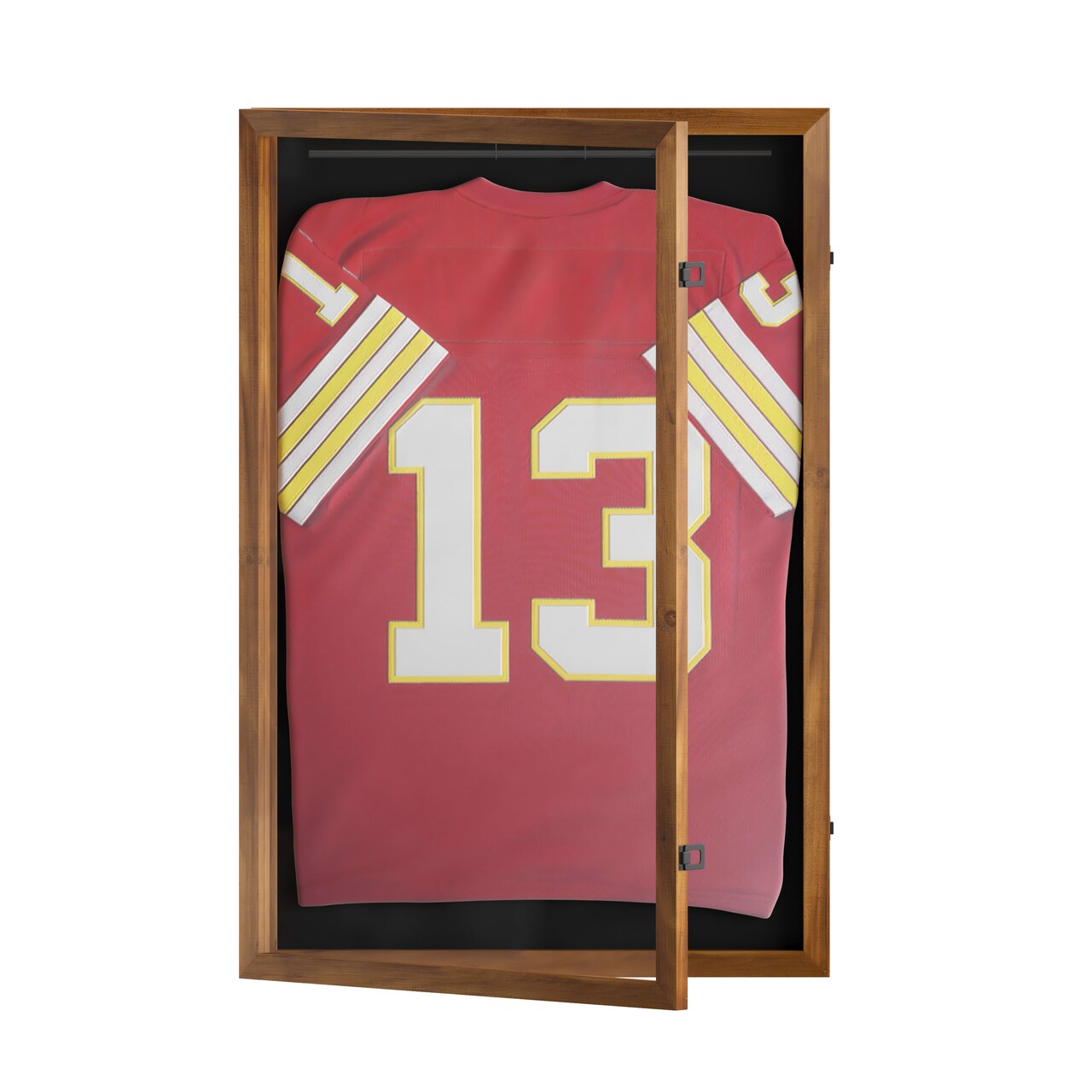 HBCY Creations Jersey Display Case - Solid Wood with UV Treated Acrylic Window - Anti-Theft Lock with 2 Keys - For All Types of Jerseys